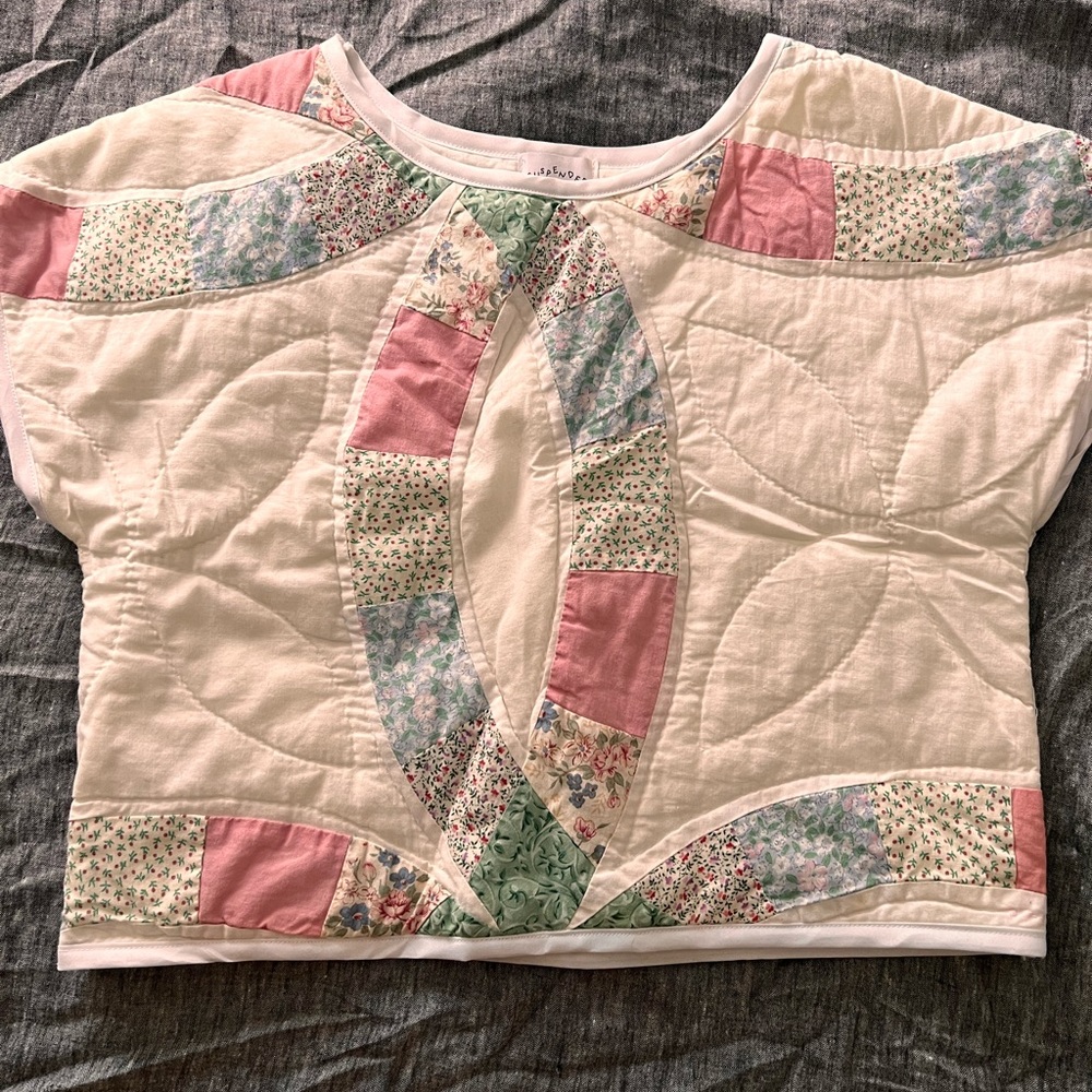 Quilted cropped top handmade vintage